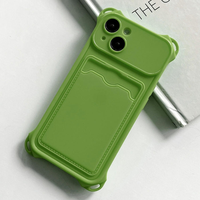 Shockproof Card Slot Frosted Tpu Phone Case For Iphone 15