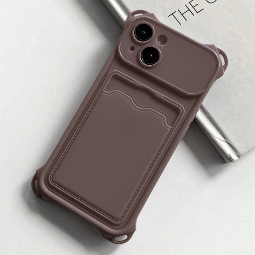 Shockproof Card Slot Frosted Tpu Phone Case For Iphone 15