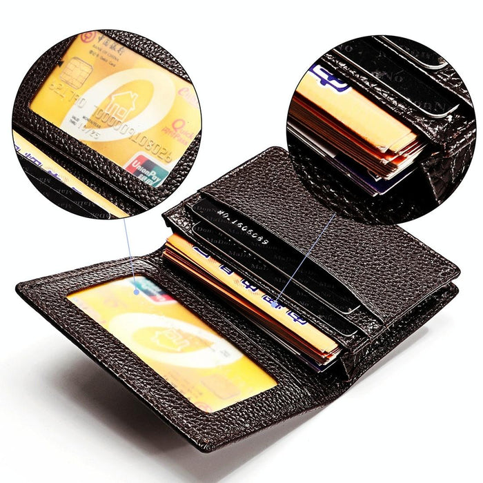 Men Leather Rfid Card Holder - Blocking Technology