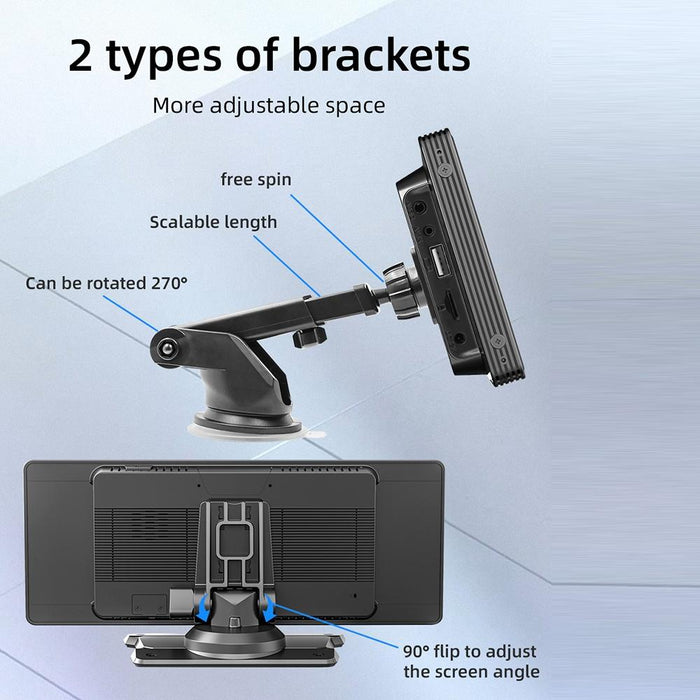 10.26 Inch Car Mp5 Player With Carplay / Android Auto - Portable Black