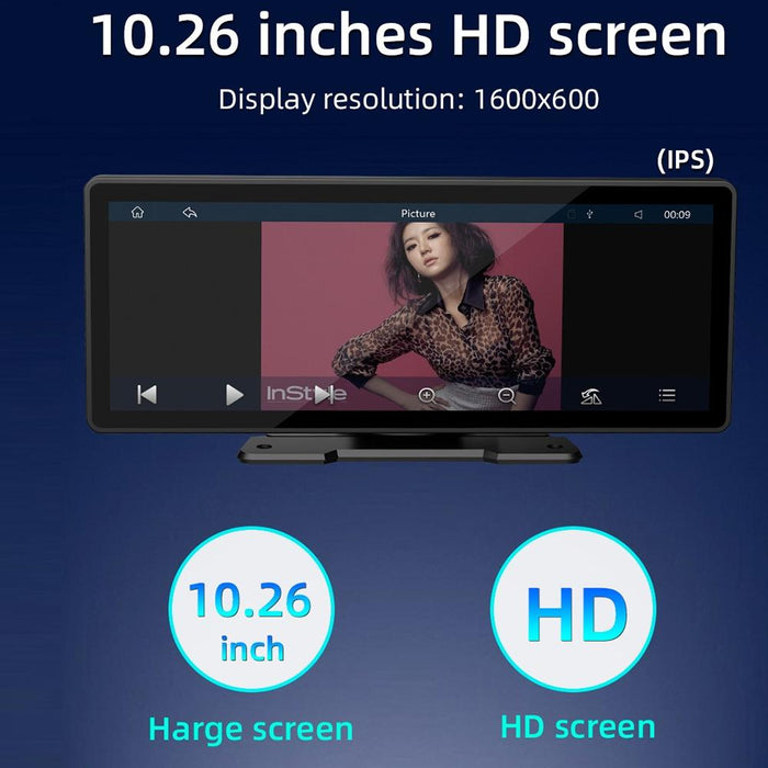 10.26 Inch Car Mp5 Player With Carplay / Android Auto - Portable Black