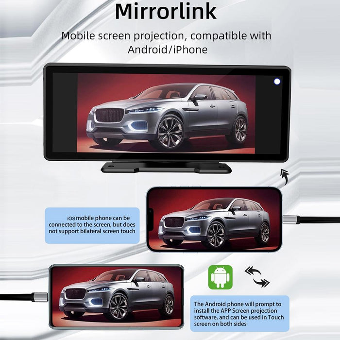 10.26 Inch Car Mp5 Player With Carplay / Android Auto - Portable Black