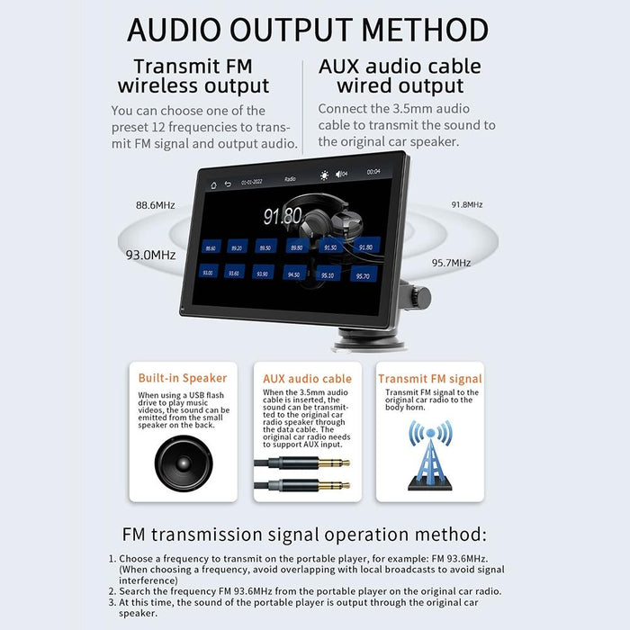 9 Inch Car Mp5 Player With Carplay / Android Auto - Black