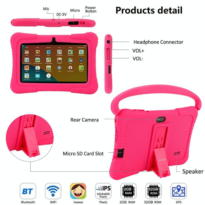 Kids 7 Inch 2gb + 32gb Android 10 Allwinner A100 Quad Core