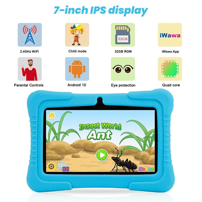 Kids 7 Inch 2gb + 32gb Android 10 Allwinner A100 Quad Core