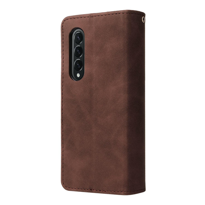 Frosted Leather Zip Wallets For Samsung Galaxy z Fold 4