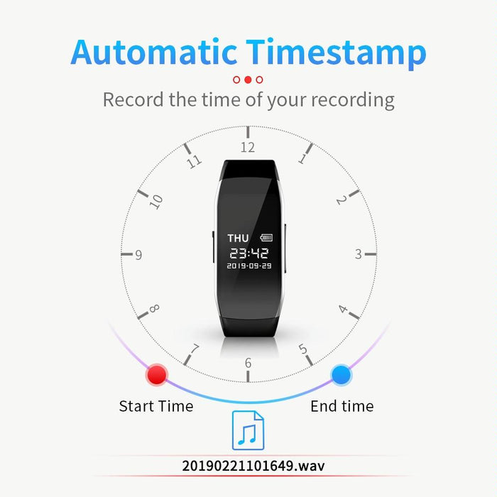 C5 Hd Noise Reduction Smart Recording Electronic Bracelet Capacity 128Gb