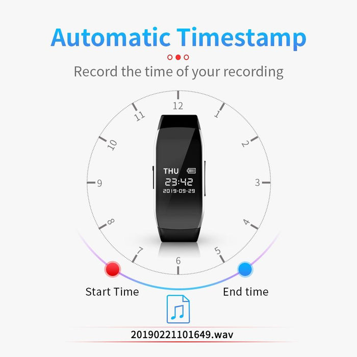C5 Hd Noise Reduction Smart Recording Electronic Bracelet Capacity 128Gb