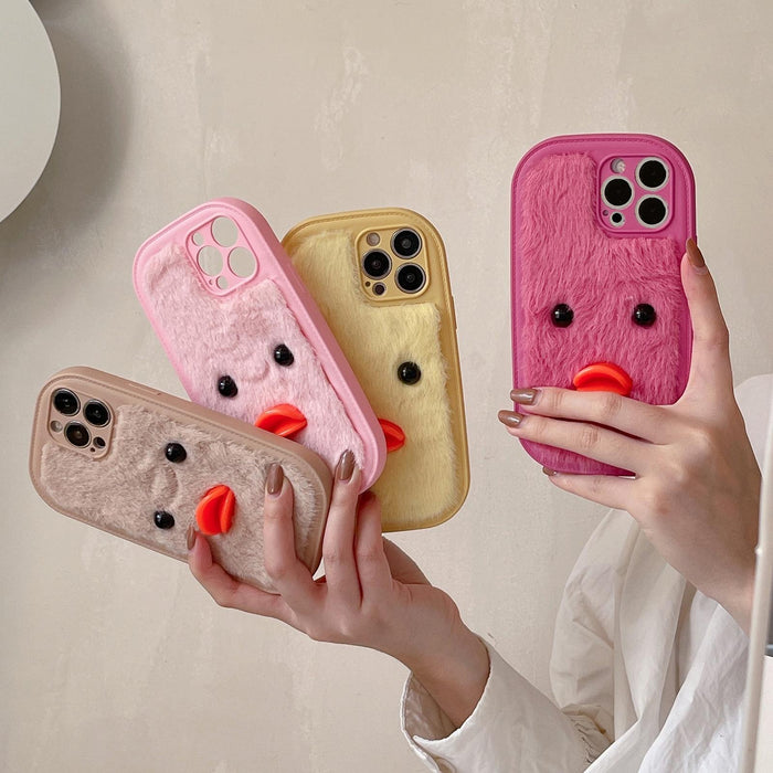 Plush Eyes Duck Tpu Phone Case For Iphone 15