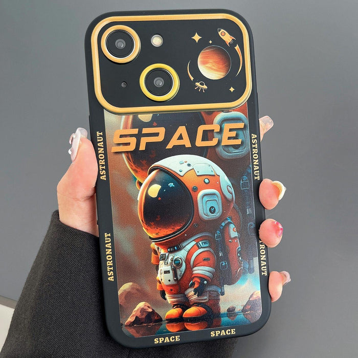 Astronaut Pattern Large Window Tpu Phone Case For Iphone 15