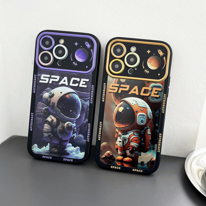 Astronaut Pattern Large Window Tpu Phone Case For Iphone 15