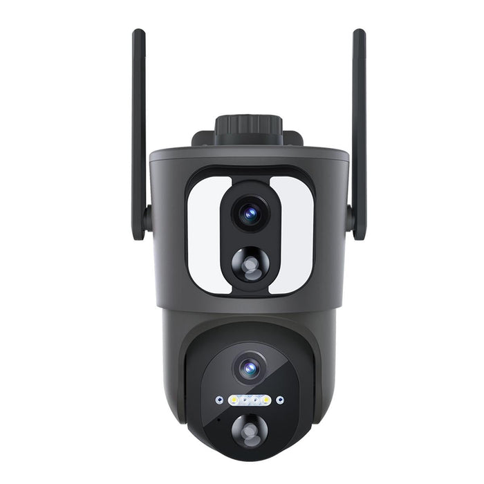 2Mp Binocular Solar Wifi Camera Supports Two-Way Voice & Alarm Recording Black