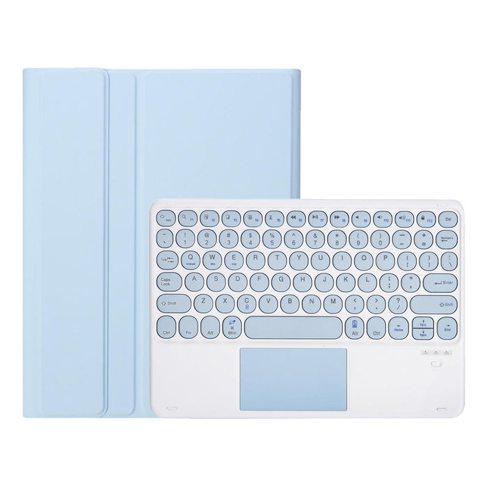 For Samsung Galaxy Tab S10 Fe / S9 Fe / S9 Candy Colour Tpu Round Keycap Touch Bluetooth Keyboard Leather Case