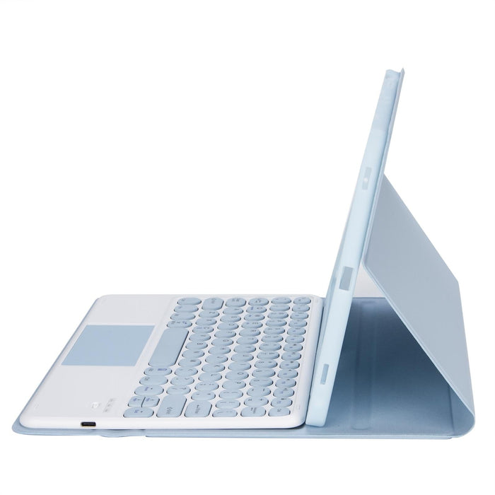 For Samsung Galaxy Tab S10 Fe / S9 Fe / S9 Candy Colour Tpu Round Keycap Touch Bluetooth Keyboard Leather Case