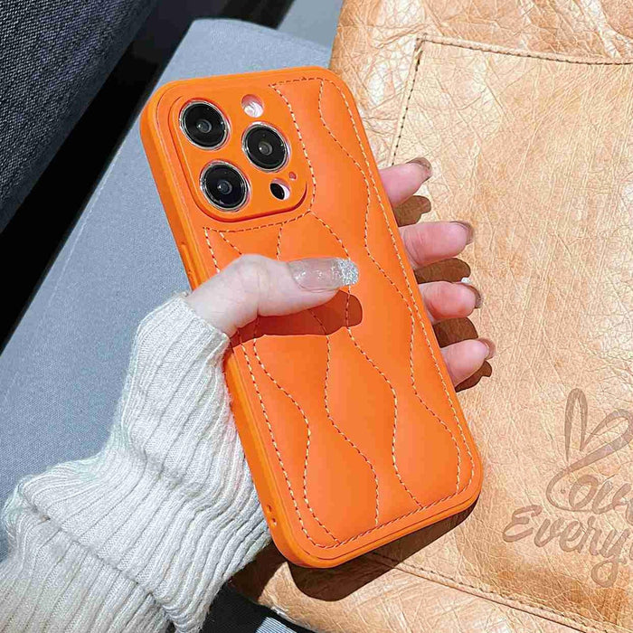 Fine Hole 8 Shaped Texture Eiderdown Airbag Phone Case