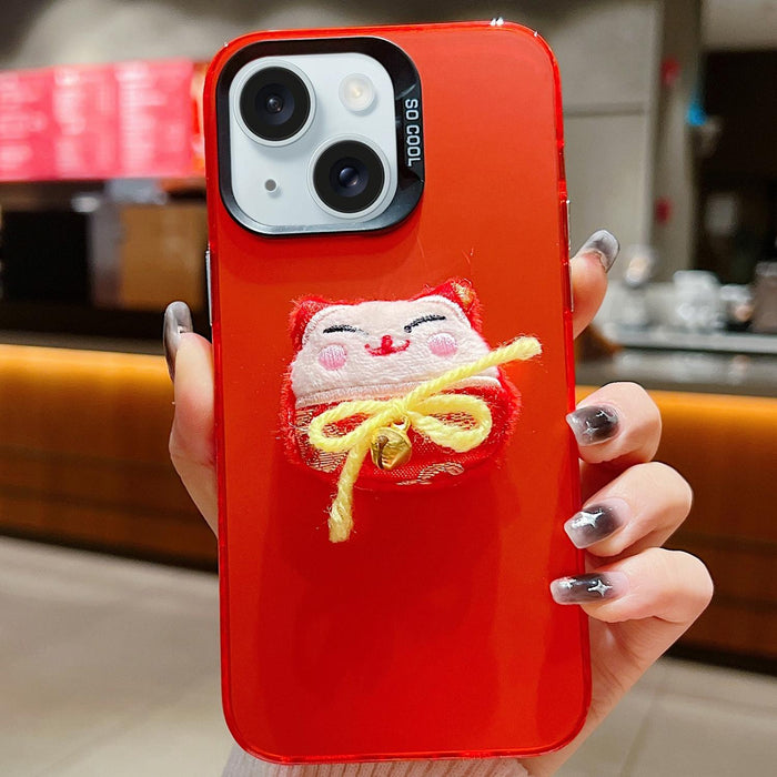 Year Lion Dance Plush Doll Phone Case For Iphone 15