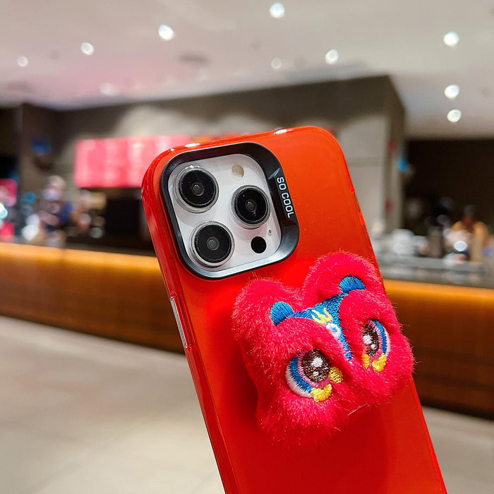 Year Lion Dance Plush Doll Phone Case For Iphone 15