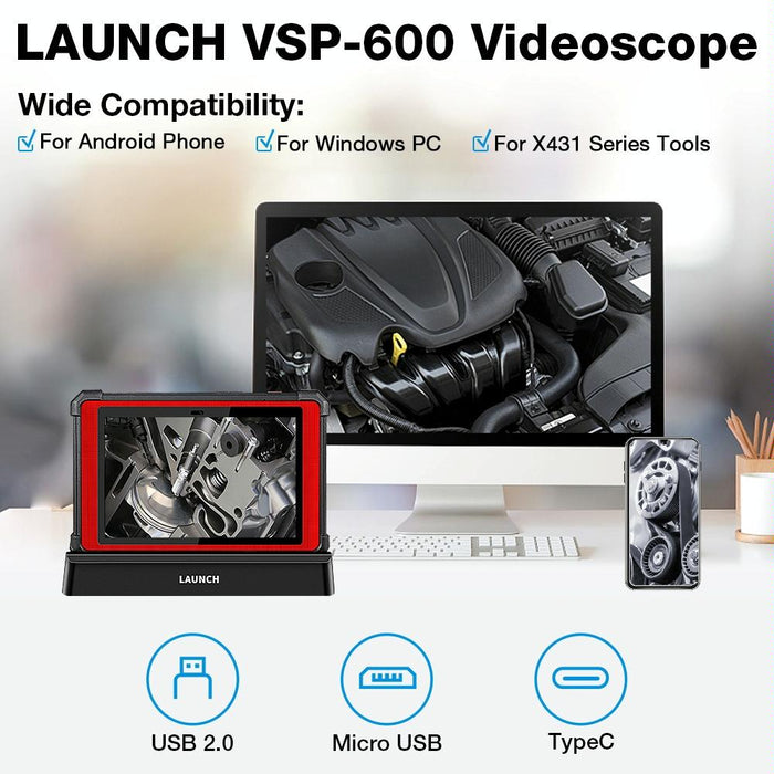 Launch Vsp-600 For X431 Pro3S + / V / V + / Pad-V Usb Hd Endoscope Car Repair Tool