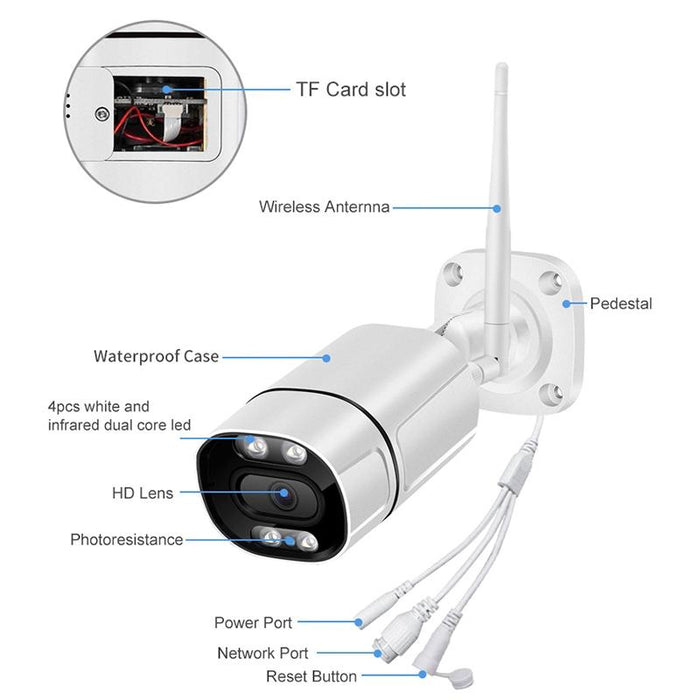 Q39 Motion Tracking Night Vision Smart Camera Supports Voice Intercom White