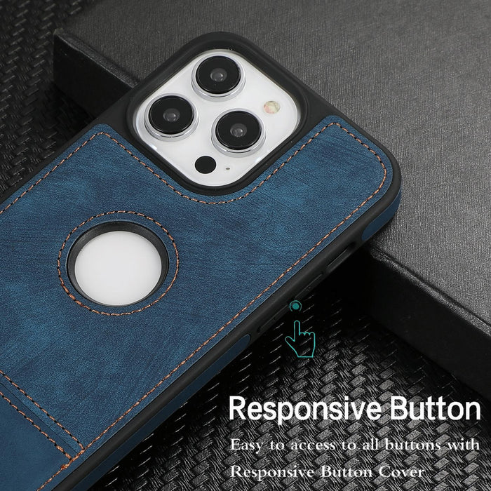 Splicing Sewing Hollow Cutout Pu Phone Case For Iphone 15