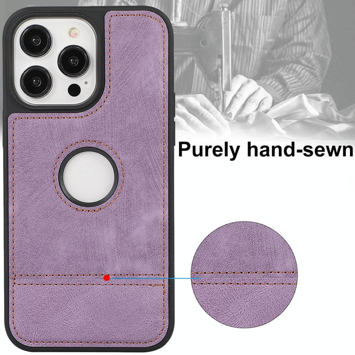 Splicing Sewing Hollow Cutout Pu Phone Case For Iphone 15