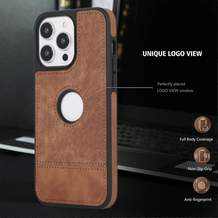 Splicing Sewing Hollow Cutout Pu Phone Case For Iphone 15