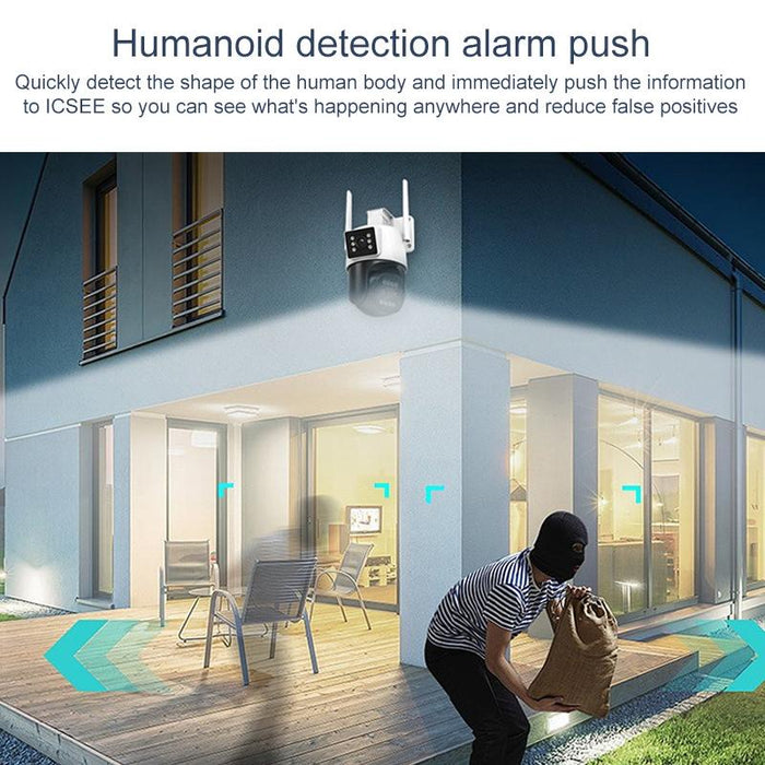 Humanoid Recognition Ai Alarm Wifi Dome Dual Ip Camera