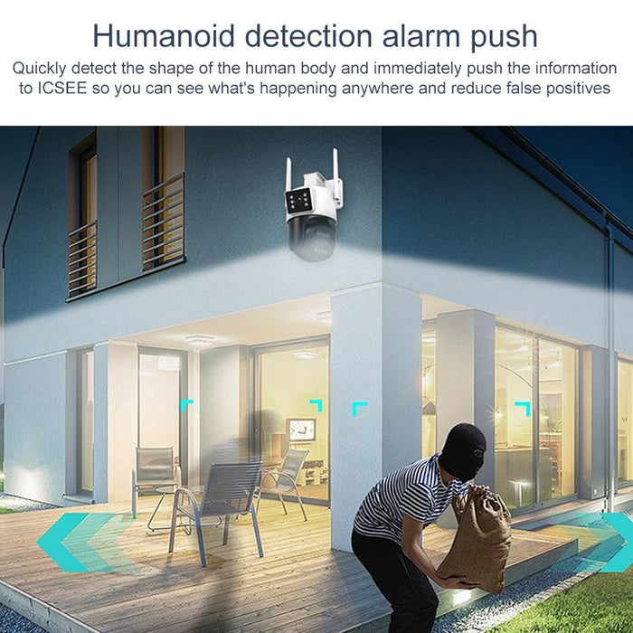 Humanoid Recognition Ai Alarm Wifi Dome Triple Ip Camera