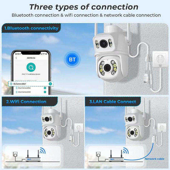 6Mp Wifi Dual Camera Supports Two-Way Voice Intercom & Ai Recognition