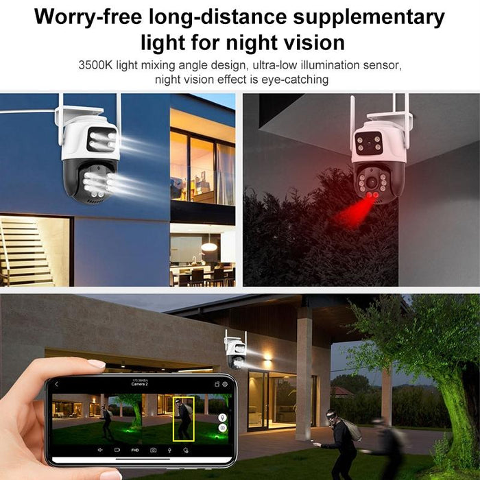 6Mp Wifi Dual Camera Supports Two-Way Voice Intercom & Infrared Night Vision