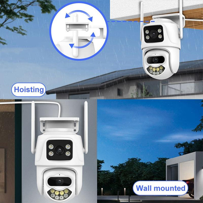 3Mp Wifi Triple Camera Supports Two-Way Voice Intercom & Infrared Night Vision