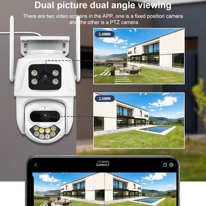 3Mp Wifi Triple Camera Supports Two-Way Voice Intercom & Infrared Night Vision