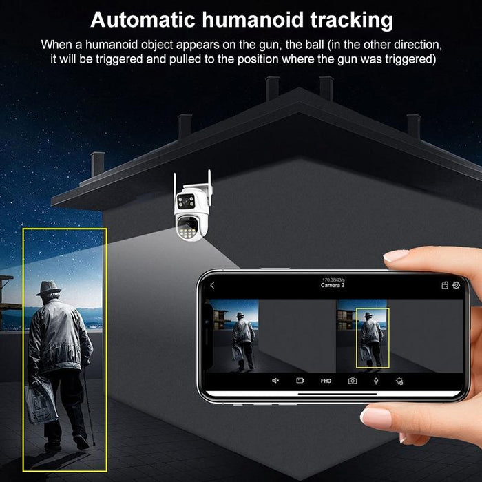 3Mp Wifi Triple Camera Supports Two-Way Voice Intercom & Infrared Night Vision