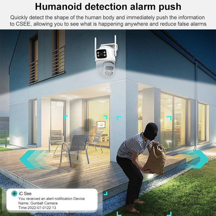 3Mp Wifi Triple Camera Supports Human Face Recognition & Ai Alarm