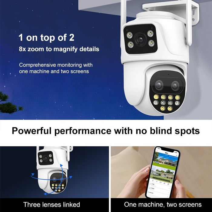 3Mp Wifi Triple Camera Supports Human Face Recognition & Ai Alarm