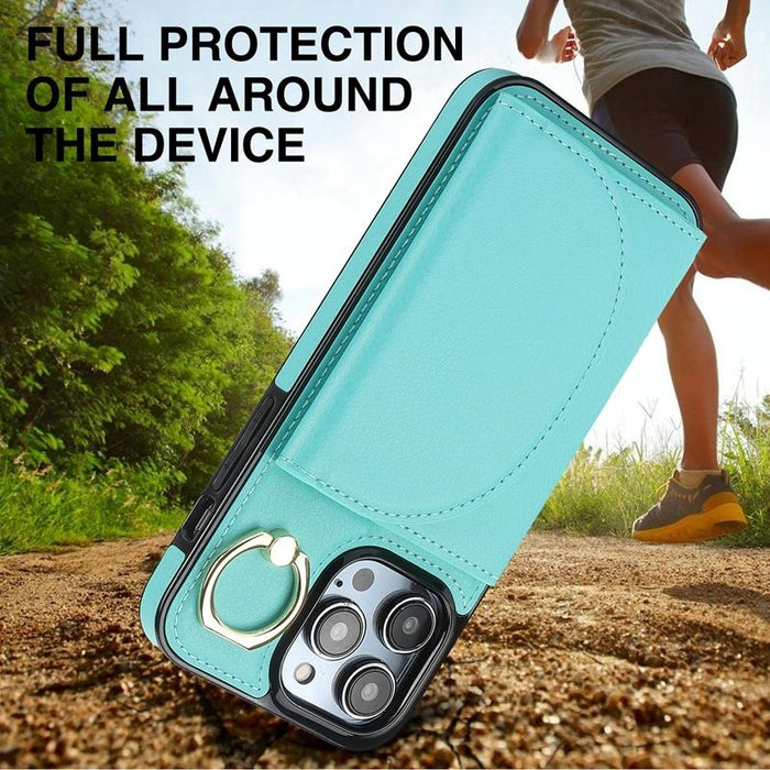 Ym007 Ring Holder Card Bag Skin Feel Phone Case For Iphone