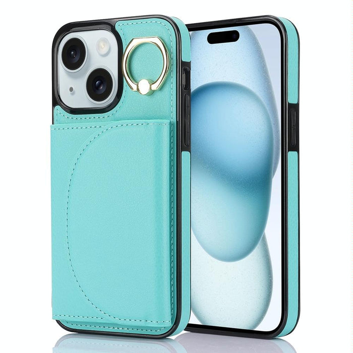 Ym007 Ring Holder Card Bag Skin Feel Phone Case For Iphone