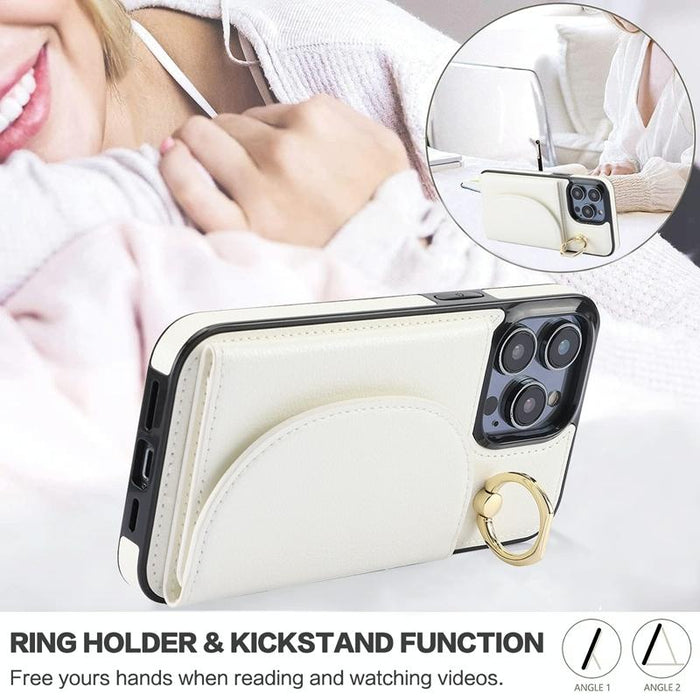 Ym007 Ring Holder Card Bag Skin Feel Phone Case For Iphone