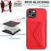 Rhombic Texture Card Bag Rfid Phone Case With Long Lanyard