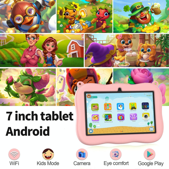 Kids 7 Inch Wifi 2gb + 32gb Android 13 Allwinner A100 Quad