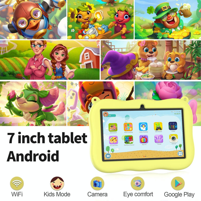 Kids 7 Inch Wifi 2gb + 32gb Android 13 Allwinner A100 Quad