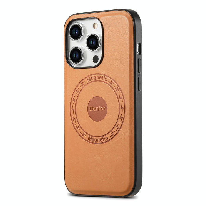 Denior Cowhide Texture Leather Magsafe Phone Case