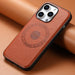 Denior Cowhide Texture Leather Magsafe Phone Case