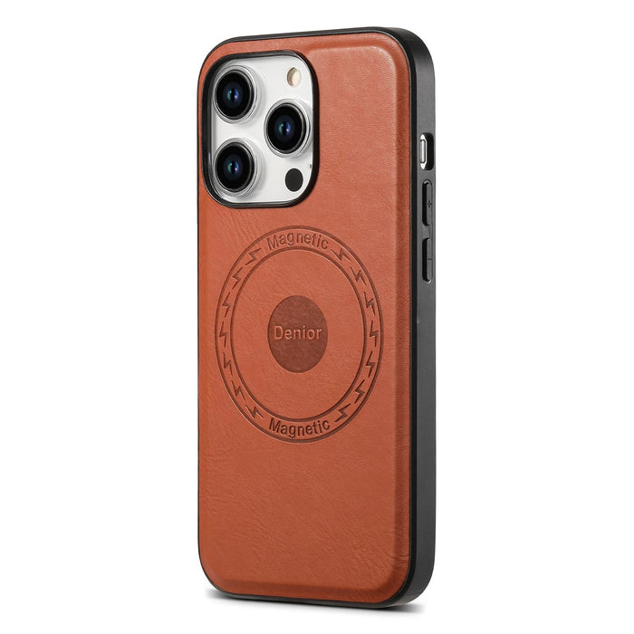 Denior Cowhide Texture Leather Magsafe Phone Case