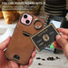 Calf Texture Card Slot Ring Holder Phone Case For Iphone 15