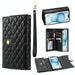 Zipper Multi Card Wallet Rhombic Leather Phone Case