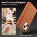 Zipper Multi Card Wallet Rhombic Leather Phone Case