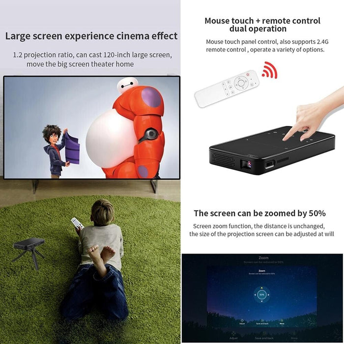 S90 Dlp Android 9.0 2Gb + 32Gb 4K Mini Wifi Smart Projector