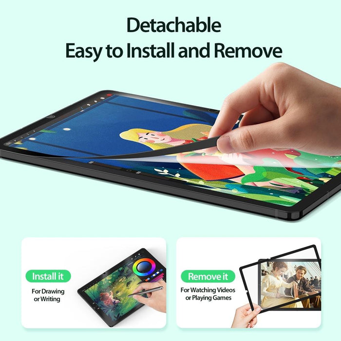 Naad Series Removable Paper-Like Screen Protector For Samsung Galaxy Tab S9 Fe+ / Tab S6 Lite / Tab S9 Fe