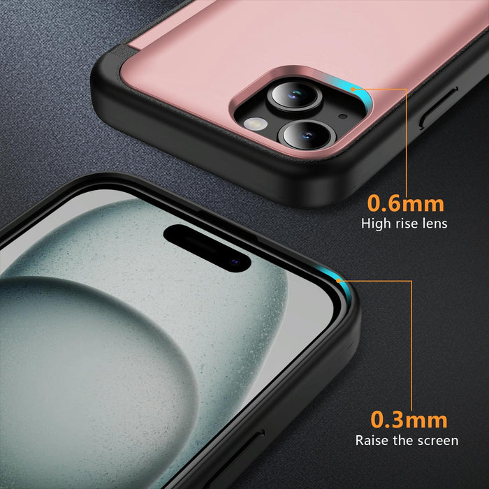 3 In 1 Flip Holder Phone Case For Iphone 15